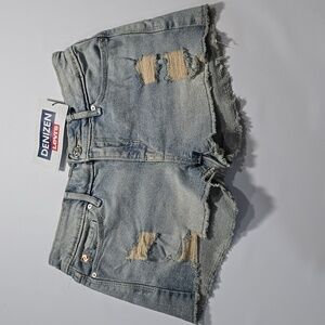 Denizen Levi's - Junior's Denim Vintage Wash Love Stretch Shortie Shorts Size 3